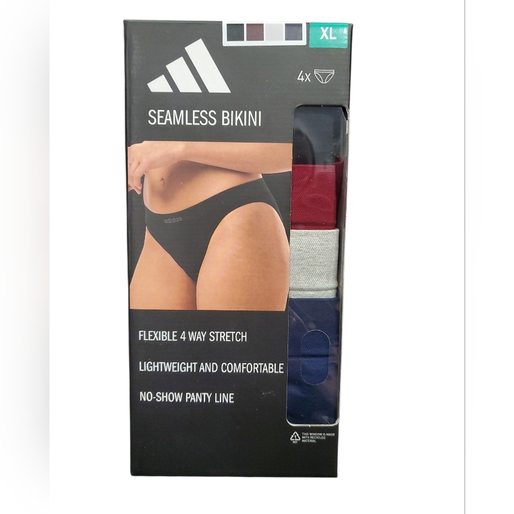 Women's Adidas 4 Pack Stretch Seamless Bikini Underwear Size XL NIB
